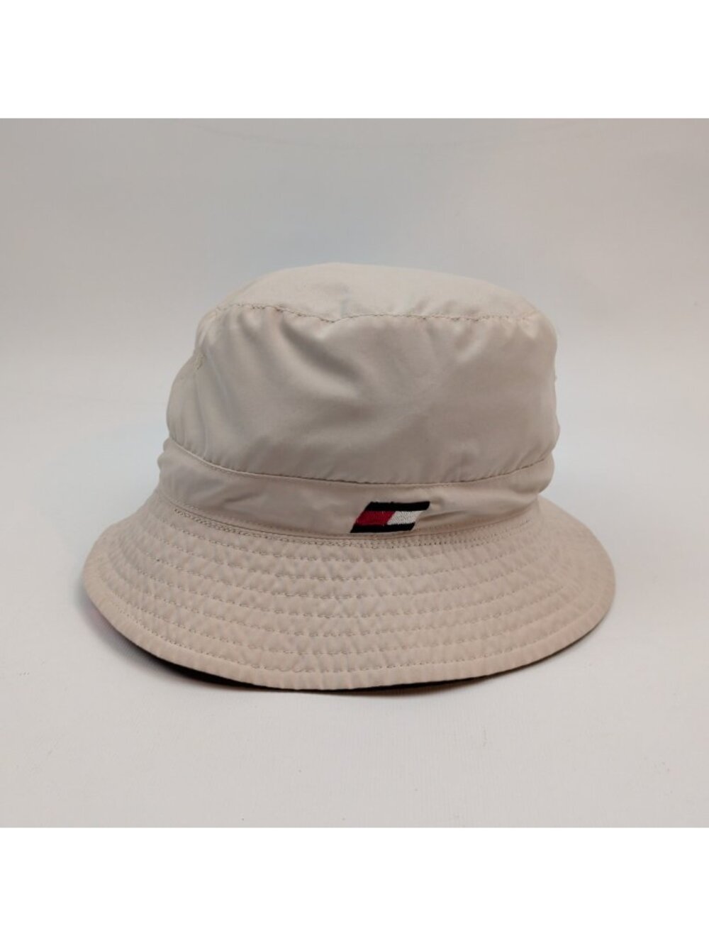 Y2K Tommy Hilfiger Reversible Bucket Hat Beige Gorpcore Hip-Hop 2000's Era